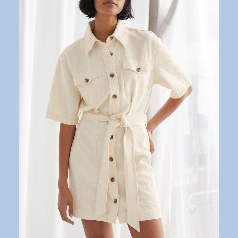 & OTHER STORIES Belted Shirt Mini Dress